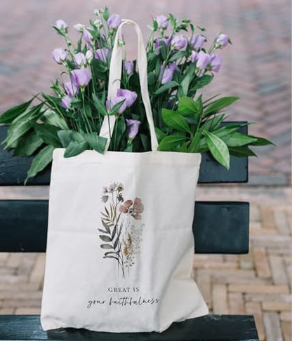 Inspirational Christian Bible Verse Foral Tote Bag for Women - color: Bible9