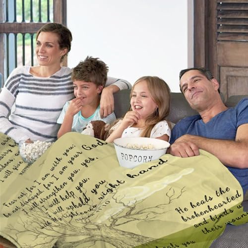 AMITAYUS Tree Healing Scripture Bible Verse Fleece Throw Sympathy Prayer Blanket Religious Christian Inspirational Gifts for Women Friends - 40''x50'' - color: Tree Healing Scriptures Prayer, size: Small 50"x40
