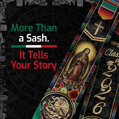 Mexico Graduation Sash, Cross Graduate Stole, Class Of 2026, Mexican Stole - color: Ds 02