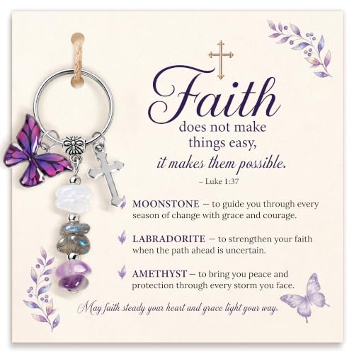 Crystal Keychain Gifts For Women, Friend, Coworker, Daughter, Mom, Faith - color: God's Within Her