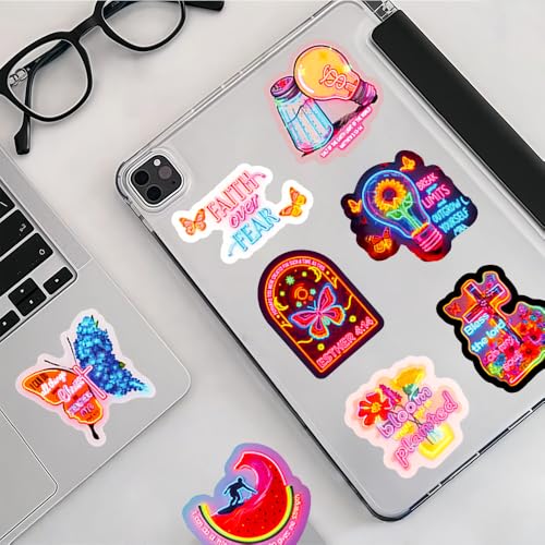 104 PCS Neon Inspirational Christian Stickers, Bible Verse Jesus Stickers for Laptop Water Bottles Scrapbook, Bible Study Journaling Prayer Board Supplies Religious Faith Christian Gifts for Women Men - style: 104 PCS Neon Inspirational Christian Stickers