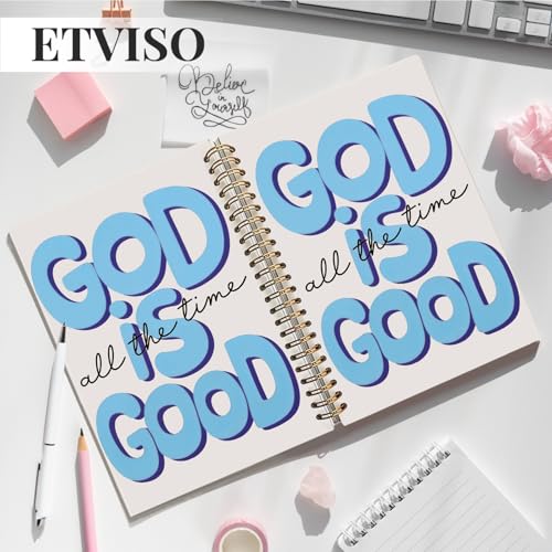 Blue Christian Notebook for Women, God is Good All the Time Bible Journaling, Prayer Journal for Woman, Church Notes Notebook, Scripture Hardcover Spiral Notebooks 5.5x8.3 Inch - color: 03-Bible-Blue
