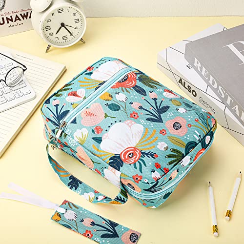 Laumoi Bible Cover Case for Women 10'' Flower Bible Holder Case Large Religious Carrying Bag for Women Study Christian Book Gift (More Flower) - style: More Flower