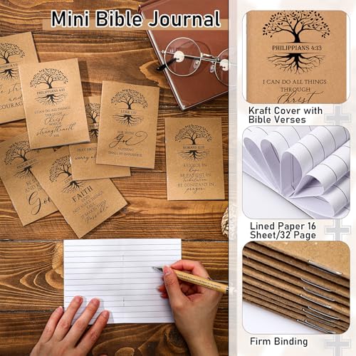 Kosiz 50 Pcs Christian Gift Bulk Christian Notebooks Bible Verse Journal
