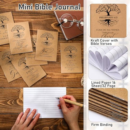 Kosiz 50 Pcs Christian Gift Bulk Christian Notebooks Bible Verse Journal