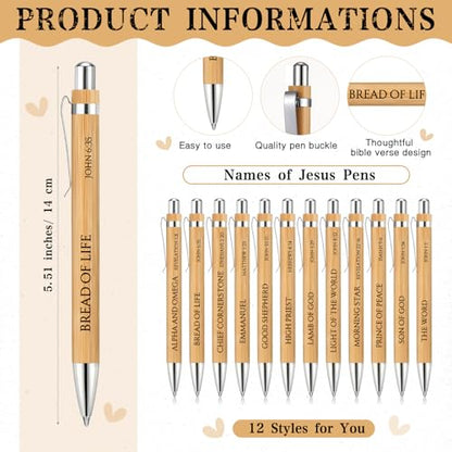 Sayglossy 13 Pcs Christian Gift Set Jesus Loves You Zipper Pouch with 12 Bible Verse Pens Bulk Inspirational Religious Gifts for Sunday School Bible Study Church Vbs
