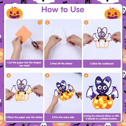 Fennoral 24 Pack Halloween Craft Kit for Kids Bulk - color: Halloween