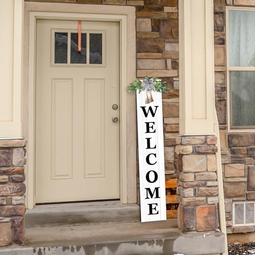 RLWangChao Outdoor Welcome Sign for Front Door Standing 47"X8" White - color: White