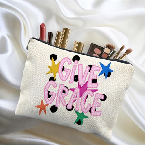 Christian Religious Canvas Makeup Bag Gifts for Women - color: give grace