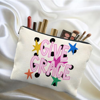 Christian Religious Canvas Makeup Bag Gifts for Women - color: give grace