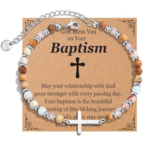 Cross Bracelet for Girls First Communion, Baptism, Confirmation Gifts Teen Girls Christian Jewelry Easter Basket Stuffers - style: Baptism Gifts for Girls
