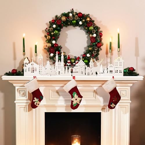 Colingmill 32'' Christmas Tabletop Wooden Decor Church Xmas Tree Elk Sign - style: Church Style