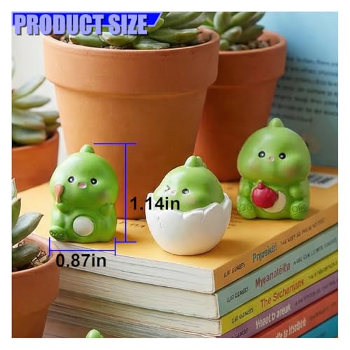 Craedli 6PCS Cute Dinosaur Car Dashboard Decorations, Mini Resin Dinosaurs Figurines Rear View Mirror Accessories, Funny Center Console Ornament Car Interior Decoration for Office Desk Home(Dinosaur) - size: Dinosaur