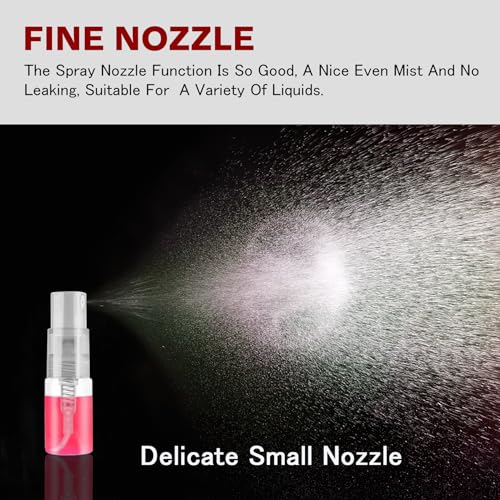 Mini Spray Bottle 2ml, Refillable Glass Spray Bottle, Glass Bottle Atomizer, Perfume Mouthwash Atomizer for Cleaning Refillable Container for Travel, Essential Oils, Perfume 60 Pcs, 2ml - size: 60PCS,2ML