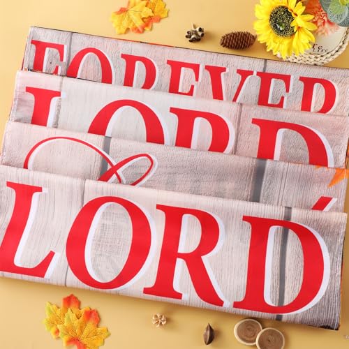 4Pcs Church Banners for Sanctuary Wall Welcome Inspirational Religious Banners Hanging Backdrop Fall Wood Board Maple Leaves Church Scripture Bible Verses Banner for Thanksgiving Holiday School Decor - style: Gray Fall Wood