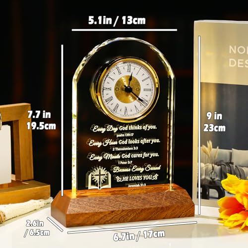Arikyrist Glass Clock Christian Gifts for Women Men Spiritual Gift Idea - color: God