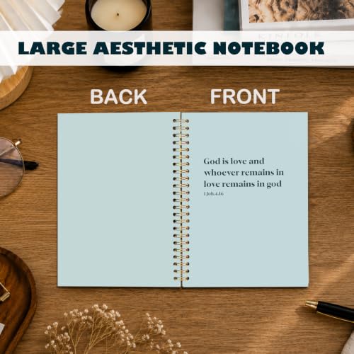 Blue Christian Bible Verse Notebook for Women 5.5x8.3 - color: Blue Bible