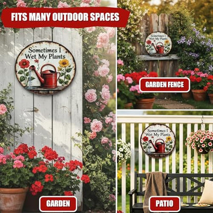Garden Gifts Sometimes I Wet My Plants Tin Sign - color: Garden Plants