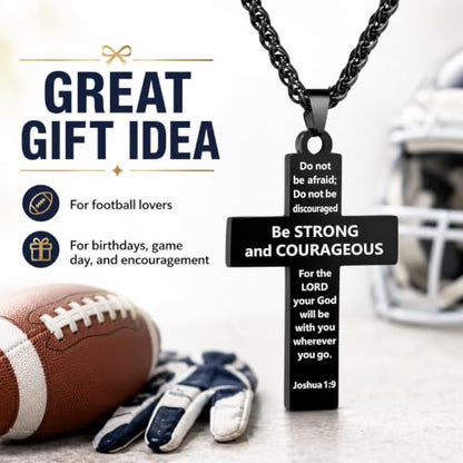 Smilelife Soccer Baseball Basketball Football Cross Necklace for Boys Men - style: Football