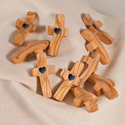 Cross Fidget Wood, Encouragement Gift, Olive Wooden Cross for Clinging and Praying, Pocket Religious Gift for Children and Adults(Olive 1pcs) - color: Olive Wood