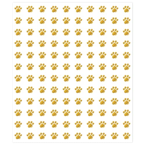 JarThenaAMCS 2400Pcs Mini Puppy Paw Sticker Gold Foil Dog Paw Paper Decal Cute Self-Adhesive Sticker for Planner Reward Envelope Scrapbook DIY Supplies, 0.5 in - style: Dog Paw