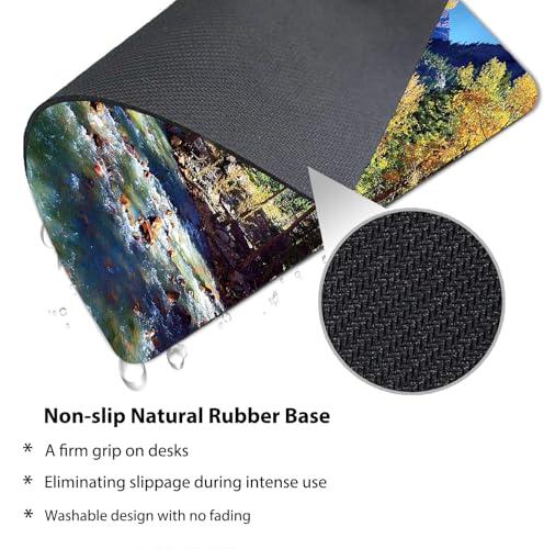 Colorado Rocky Mountain Mouse Pad, Forest River Summer Idyllic Desk Mat - color: Sky Blue