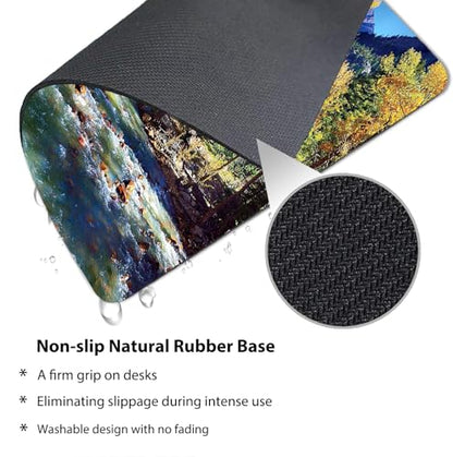 Colorado Rocky Mountain Mouse Pad, Forest River Summer Idyllic Desk Mat - color: Sky Blue