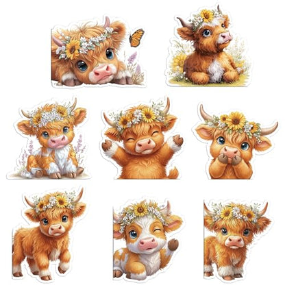 Highland Cow Bookmark Gifts - 8 Pcs Cute Animals Magnetic Bookmarks - style: Highlandd Cow