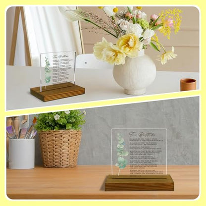 Matthew 5:3-10 The Beatitudes Bible Verse Sign, Christian Gifts, Bible Verse Plaque, Acrylic Desk Decor Sign with Wood Stand - FSA082 - style: Matthew 5:3-10