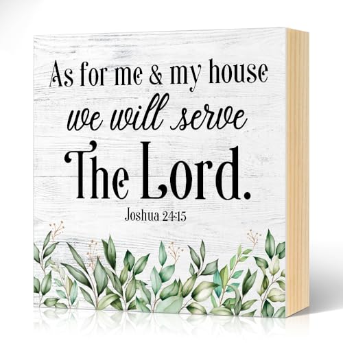 As for Me And My House We Will Serve The Lord Box Sign 5.9 * 5.9 - color: white020