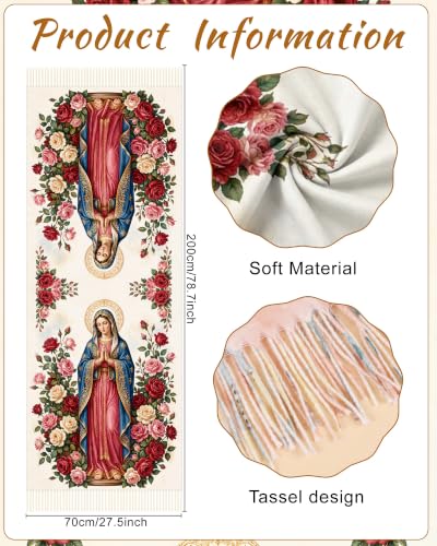 Virgen De Guadalupe Shawls for Women, Virgin Mary Blanket Scarf, Soft Scarf Wrap Prayer Shawl Catholic Gifts - color: Virgen De Guadalupe 2618