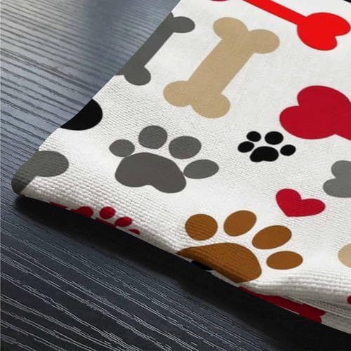 Smooffly Dogs Paws and Bones Cotton Linen Throw Lumbar Waist Pillow Case Cushion Cover Home Office Decorative Rectangle 12 X 20 Inches - color: Md025
