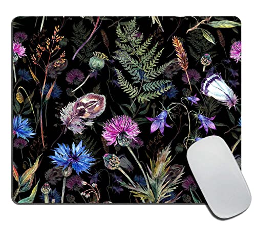Wild Flowers Mousepad Colorful Mouse Pad Floral Office Decor for Women Desk Accessories Botanical Flowers Mousepad Gift Coworker Boss, Computer Mouse Pad for Wireless Mouse, 9.5"x7.9"x0.12" Inch - color: TSP237