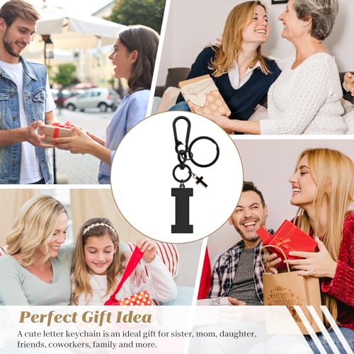 Dabihu Letter Keychain Christian Letter A-Z Alphabet Keyring for Backpack Handbag Alphabet Monogram Key Chain - color: I
