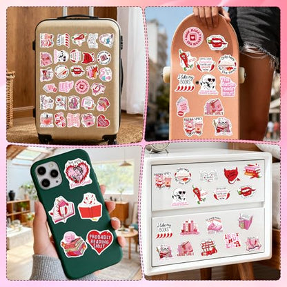 Smutty Book Stickers for Adults - 50 Pcs Bookish Smut Water Bottle Stickers, Spicy Waterproof Scrapbook Decals for Women, Reading Book Vinyl Sticker for Laptop Phone Journaling Skateboard - style: Smutty
