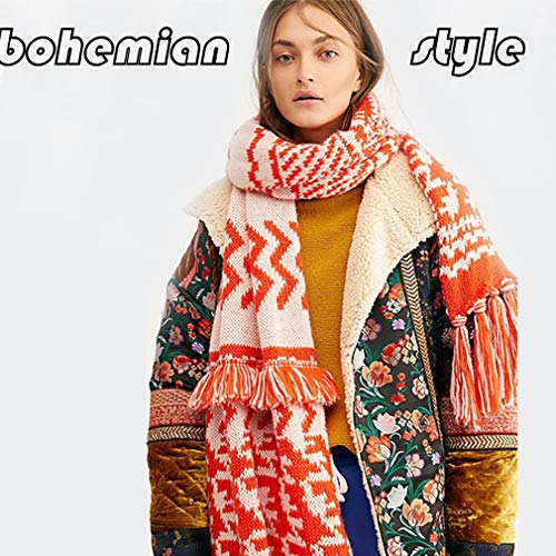 Yeieeo Boho Scarf for Women Lightweight Floral Printed Scarf Fall Winter Fashion Fringed Shawl - color: Leopard 1
