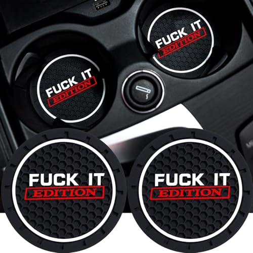 2Pcs 2.75 Inch Funny Cup Holder Insert Coaster Diameter Oval Tough Vehicle Travel Auto Funny Car Accessories - color: cup-f