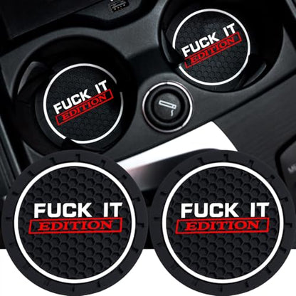 2Pcs 2.75 Inch Funny Cup Holder Insert Coaster Diameter Oval Tough Vehicle Travel Auto Funny Car Accessories - color: cup-f