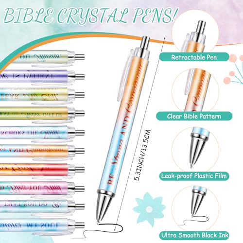 200 Pcs Christian Gift for Women Christian Accessories Include 50 Bible Verses Notebook 50 Church Bookmark 50 Ballpoint Pen Organza Bag Gift for Christmas Church Motivational (Classic) - style: Classic
