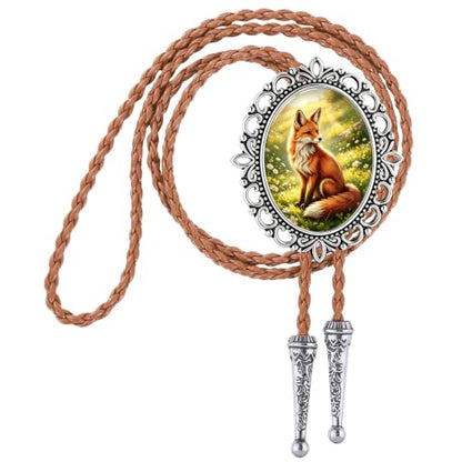 GelConnie Gothic Bolo Tie for Men Women 3D Art Western Cowboy Necktie - color: Fox Grass Bolo Tie