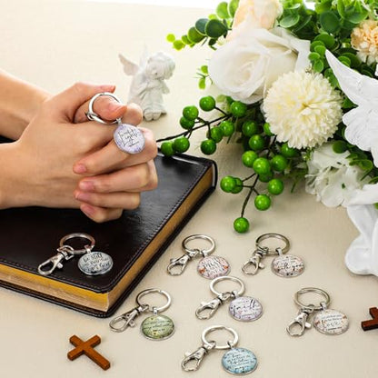 Fumete Christian Keychain Bulk for Wowen Men - style: Butterfly Wildflower