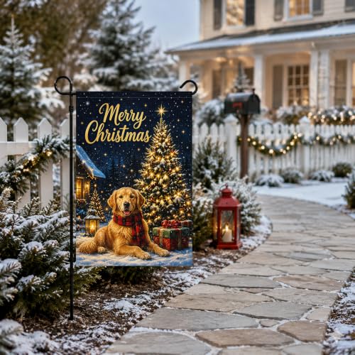 Louise Maelys Christmas Tree Dog Garden Yard Flag 12x18 Inch - color: Multi-5