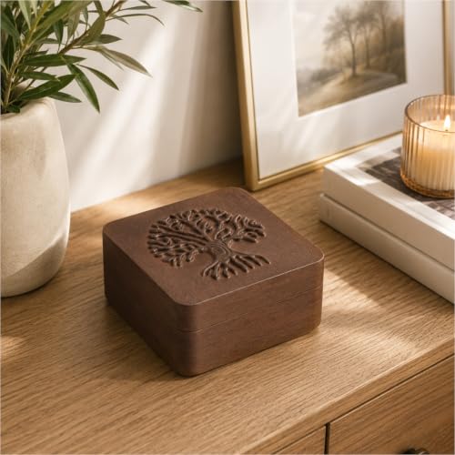 Hand-Carved Tree of Life Keepsake Box, Small Jewelry Box Gifts - color: Tree of Life