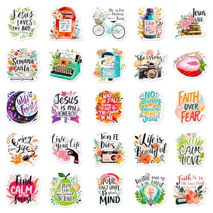 100Pcs Jesus Christian Stickers Pack.Waterproof Inspirational Bible Verses Stickers for Scrapbook Water Bottles Laptop Notebook,Christian Decals Gifts for Teens Adults - color: 100 - Bible Quotes