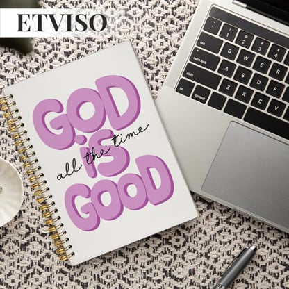 ETVISO Purple Bible Journal Notebook for Women, Inspirational Christian Gifts for Women, Prayer Bible Supplies Journal, Church Notes Notebook, Cute Preppy Aesthetic Hardcover Spiral Notebooks 5.5x8.3 - color: 04-Bible(Purple)