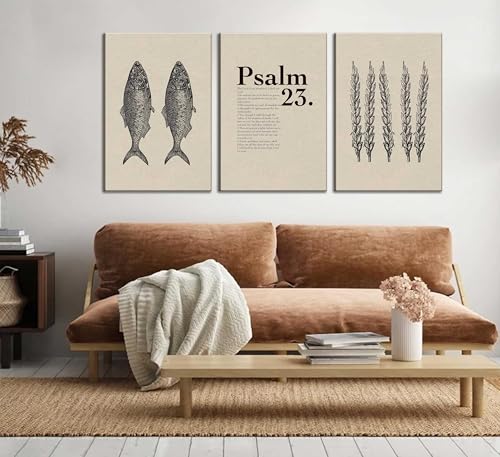 Suvinor 3 Pcs Jesus Feeds The 5000 Canvas Wall Art 12x16in - color: Canvas, size: 16L" x 12W"