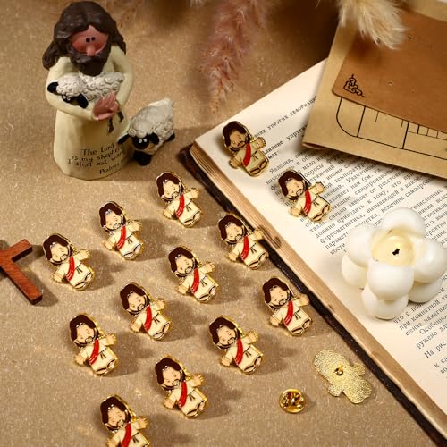 Yinkin Jesus Lapel Pin Bulk Enamel Religious Party - color: Classic Colors