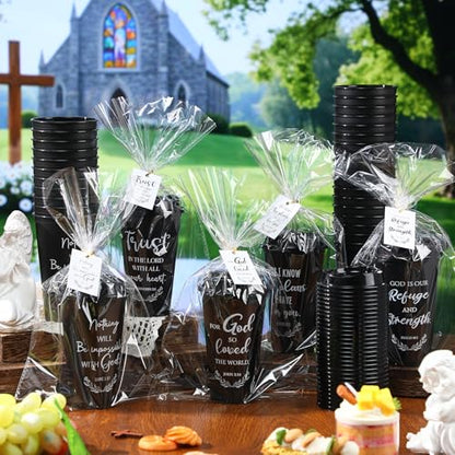 LemonRoad 120 Sets Christian Cups 16 oz Bulk Church Gifts, Black - color: Black