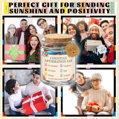 Lunmon Christian Affirmation Jar, Color-coded Bible Verse Note Daily Prayer - style: Affirmation