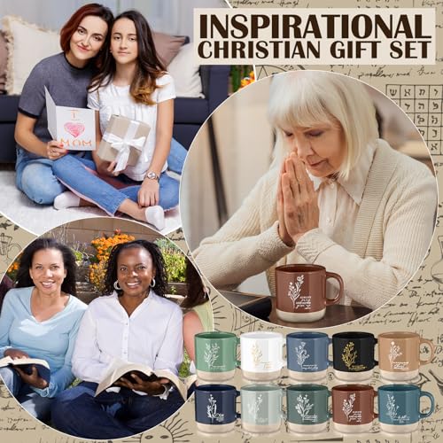 Didaey 10 Pcs Christian Gifts Bulk for Women, Religious Bible Verse Mugs - color: Neutral Color